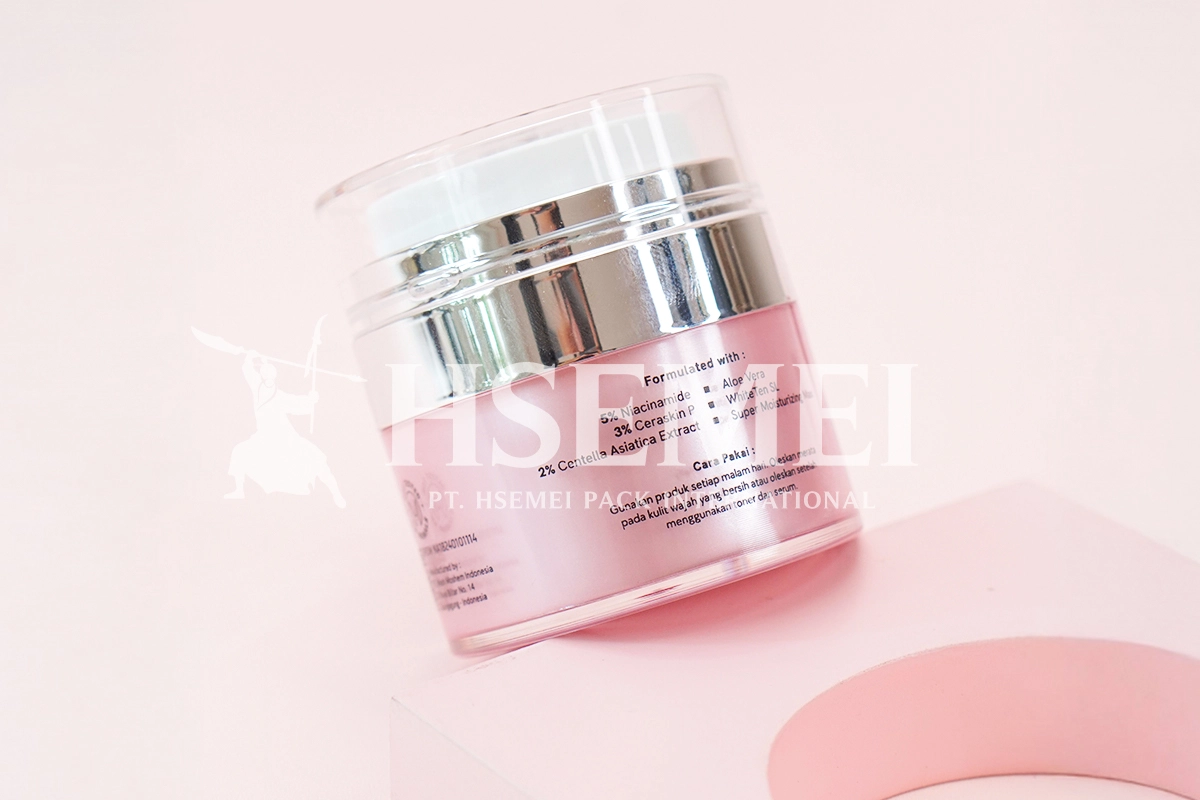 Cetak Airless Pump Jar Kosmetik, Bebas Desain & Pilih Bahan 1 airless pump jar