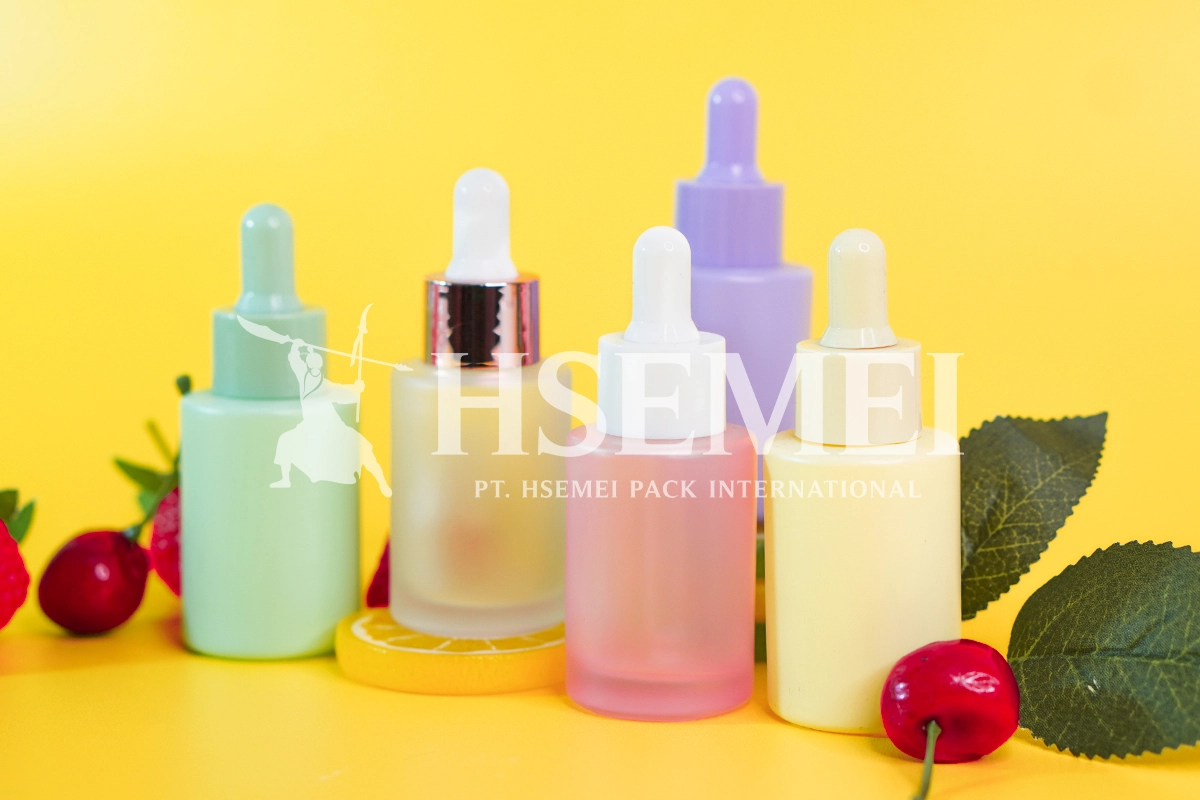 botol skincare kaca desain kustom