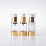 BOTOL AIRLESS ELIPS UKURAN 20 mL AKSEN GOLD METALIK