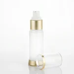 BOTOL AIRLESS FROSTED LIST VARIAN GOLD UKURAN 15 mL