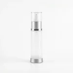 BOTOL AIRLESS FROSTED LIST VARIAN SILVER METALIK UKURAN 15 mL