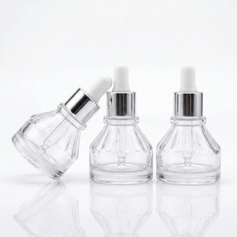 BOTOL DROPPER KOSMETIK BENING TRANSPARAN BAHAN GLASS (KACA)