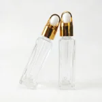 BOTOL DROPPER KOTAK BAHAN GLASS (KACA) BENING TRANSPARAN CAP KERANJANG