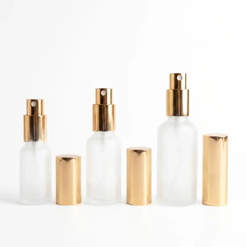 BOTOL KACA SPRAY CAP GOLD LUXURY