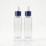 BOTOL KOSMETIK DROPPER BENTUK SQUARE BAHAN GLASS (KACA) BENING TRANSPARAN