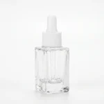 BOTOL KOSMETIK DROPPER GLASS (KACA) BENING TRANSPARAN UKURAN 20 mL (WHITE CAP)