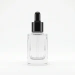 BOTOL KOSMETIK DROPPER GLASS (KACA) PUTIH FROSTED UKURAN 20 mL (BLACK CAP)