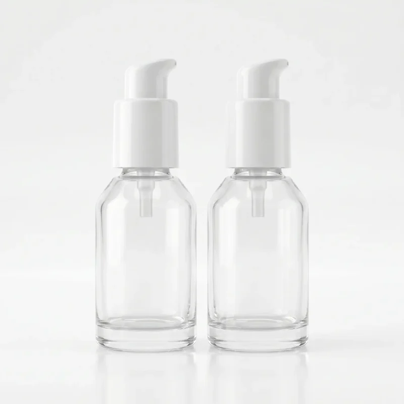 BOTOL KOSMETIK JENIS PUMP BAHAN GLASS (KACA)