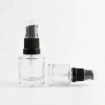 BOTOL KOSMETIK JENIS PUMP BAHAN GLASS (KACA) BENING TRANSPARAN