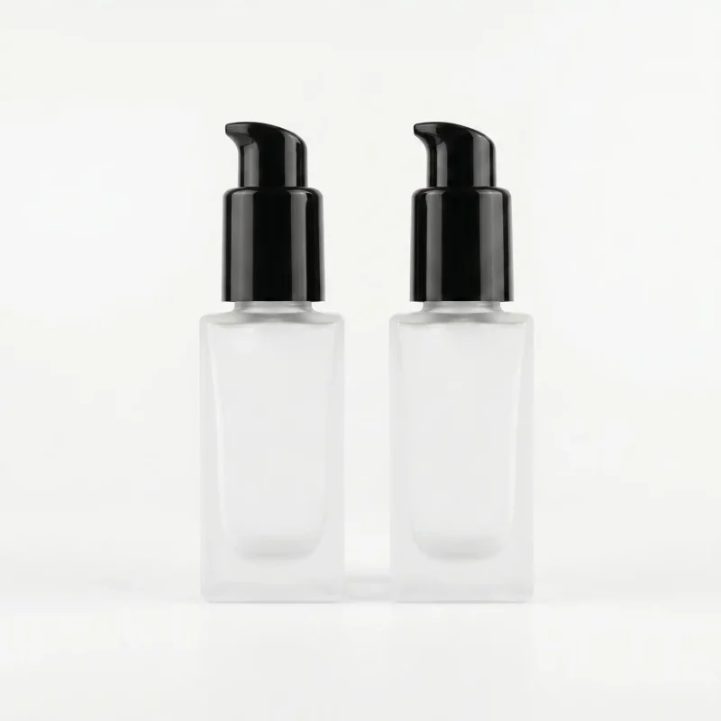 BOTOL KOSMETIK JENIS PUMP BAHAN GLASS (KACA) FROSTED