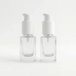 BOTOL KOSMETIK KOTAK BAHAN GLASS (KACA) BENING TRANSPARAN