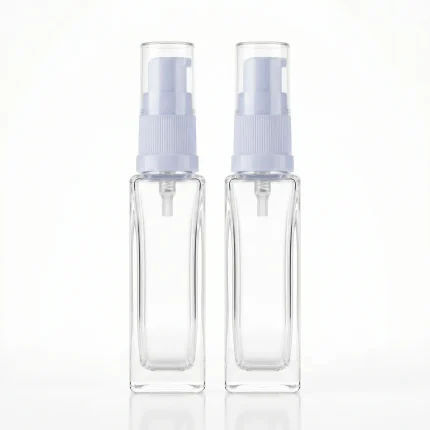BOTOL KOSMETIK KOTAK PREMIUM BAHAN GLASS (KACA) BENING TRANSPARAN