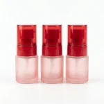 BOTOL KOSMETIK PUMP DENGAN CAP WARNA MERAH