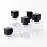 BOTOL PARFUM JENIS SPRAY BENING TRANSPARAN DENGAN CAP HITAM