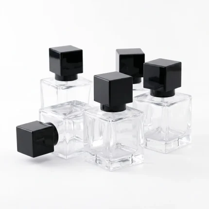 BOTOL PARFUM JENIS SPRAY BENING TRANSPARAN DENGAN CAP HITAM