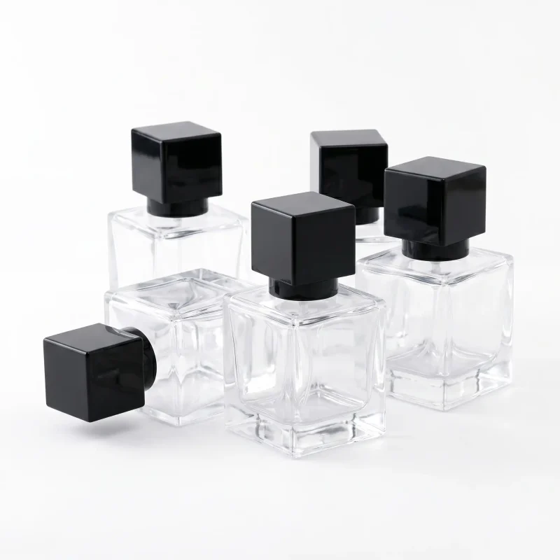BOTOL PARFUM JENIS SPRAY BENING TRANSPARAN DENGAN CAP HITAM
