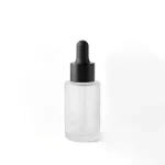 BOTOL SERUM BAHU DATAR DENGAN CAP HITAM UKURAN 30 mL