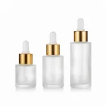 BOTOL SERUM BAHU DATAR DENGAN CAP METALIK GOLD