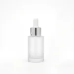 BOTOL SERUM BAHU DATAR DENGAN CAP METALIK PUTIH UKURAN 20 mL