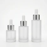 BOTOL SERUM BAHU DATAR DENGAN CAP METALIK SILVER