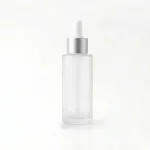 BOTOL SERUM BAHU DATAR DENGAN CAP SILVER METALIK UKURAN 50 mL