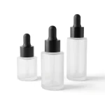 BOTOL SERUM BAHU DATAR DENGAN CAP WARNA HITAM