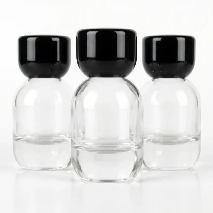 BOTOL PARFUM SPRAY BENIGN TRANSPARAN DENGAN CAP HITAM