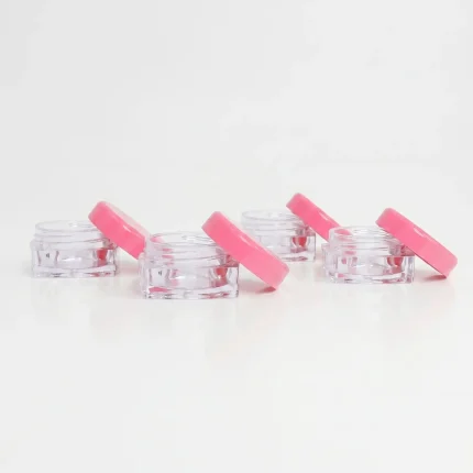 KEMASAN KOSMETIK BENING TRANSPARAN DENGAN CAP PINK