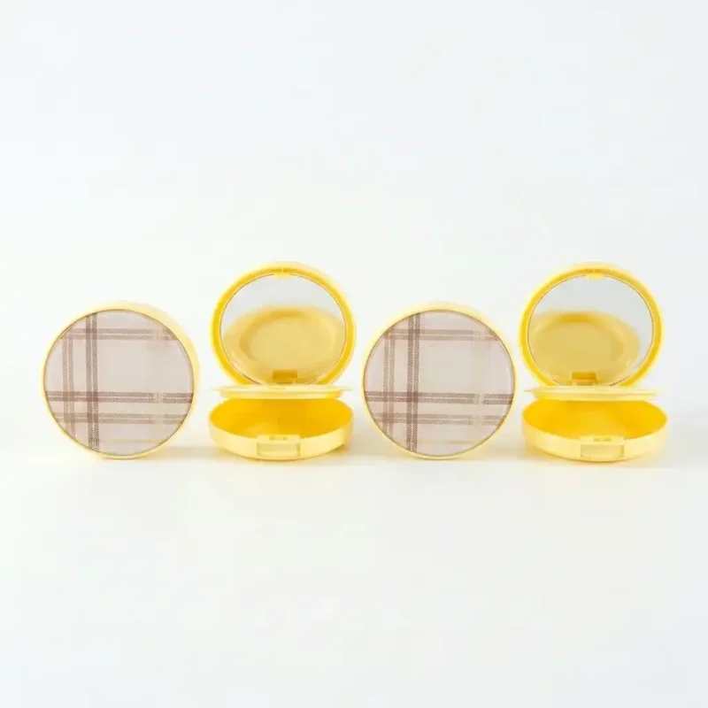 KEMASAN KOSMETIK CUSHION COMPACT CASE LENGKAP DENGAN CERMIN, PUFF, DAN INNER LID