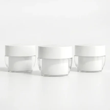 KEMASAN KOSMETIK JAR POT RYWM-00006 VARIAN WARNA BENING TRANSPARAN DENGAN CAP PUTIH