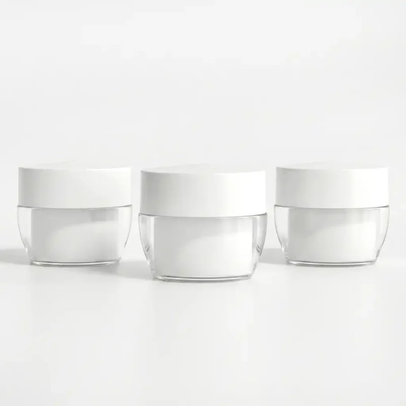 KEMASAN KOSMETIK JAR POT RYWM-00006 VARIAN WARNA BENING TRANSPARAN DENGAN CAP PUTIH