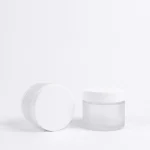 KEMASAN KOSMETIK POT JAR BENING FROSTED DENGAN TUTUP PUTIH GLOSSY