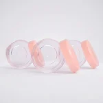 KEMASAN KOSMETIK POT JAR BENING TRANSPARAN DENGAN CAP PINK