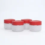 KEMASAN KOSMETIK POT JAR WRNA PUTIH SOLID CAP MERAH
