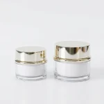 POT JAR KOSMETIK BENING TRANSPARAN DENGAN CAP GOLD METALIK