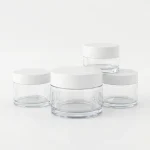 POT JAR KOSMETIK BENING TRANSPARAN DENGAN CAP PUTIH
