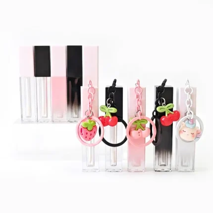 kemasan botol lip gloss lucu dengan gantungan kunci