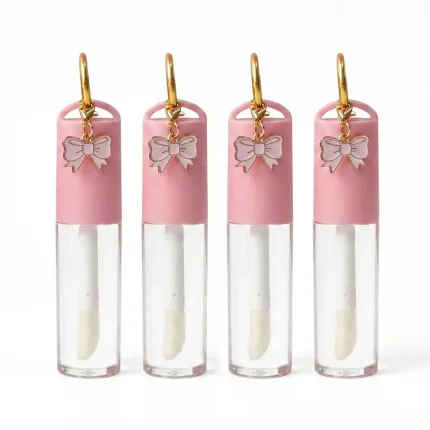 kemasan botol lip gloss silinder ukuran kecil dengan aplikator tebal satu sisi