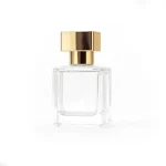 kemasan botol parfum BACCARAT GOLD 75 mL varian warna bening transparan dengan cap gold