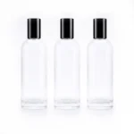 kemasan botol parfum BODYSHOP BLACK varian warna bening transparan dengan cap hitam