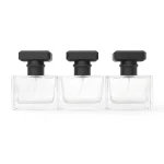 kemasan botol parfum PETAK CHANEL SET varian warna bening transparan dengan cap hitam