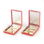 kemasan case eyeshadow tiga kompartemen dengan inner lid dan cermin bagian dalam