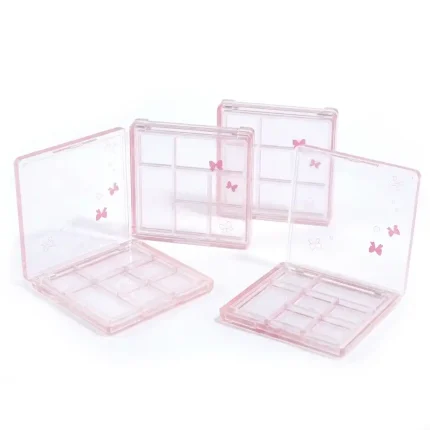 kemasan eyeshadow case bentuk kotak dengan tujuh kompartemen