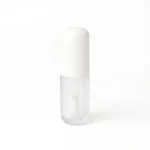 kemasan kosmetik BOTTLE LIP D605 varian warna bening frosted dengan cap putih