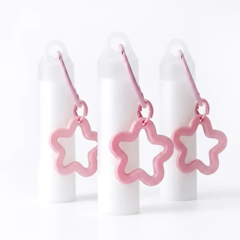 Home 31 kemasan kosmetik BOTTLE LIP S217 varian warna putih dengan dekorasi pink