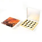 kemasan kosmetik EYESHADOW CASE ES2088B varian warna putih - aksen gold
