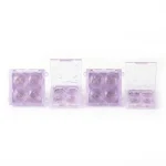 kemasan kosmetik EYESHADOW CASE ES2107F varian warna ungu dengan aksen transparan