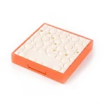 kemasan kosmetik EYESHADOW CASE ES2108B varian warna orange dengan aksen putih