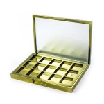 kemasan kosmetik EYESHADOW CASE ES2112A varian warna hijau olive metalik
