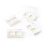 kemasan kosmetik EYESHADOW CASE ES2144 varian warna beige dengan cap transparan